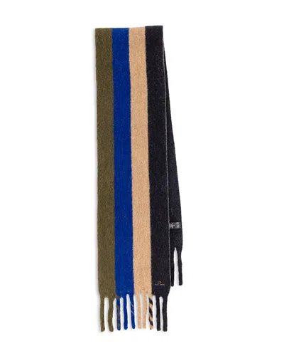 Paul Smith Colorblocked Wool Scarf In Navy