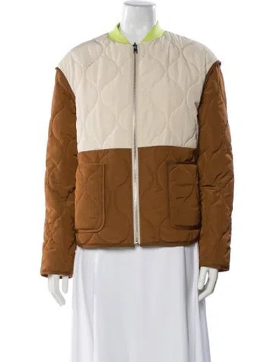 Pre-owned Paul Smith Colorblock Pattern Bomber Jacket In Neutral