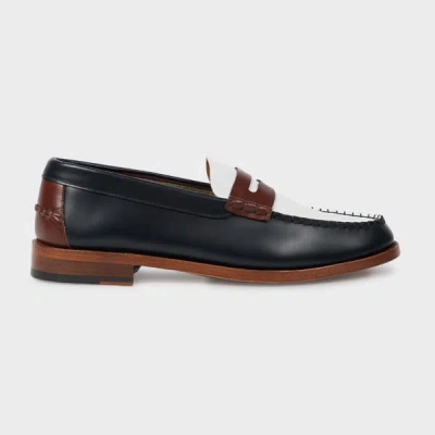 Paul Smith Colour-block Leather 'lido' Loafers Blue In Blau