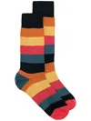 Paul Smith Colour-block Logo-print Socks In 96