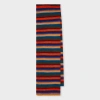 Paul Smith Colour Block Stripe Lambswool Scarf Red In Red