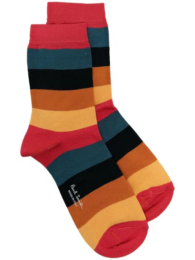 Paul Smith Colour-block Striped Socks In Multicolour