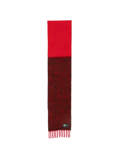 Paul Smith Colour-block Fringed Scarf In Red