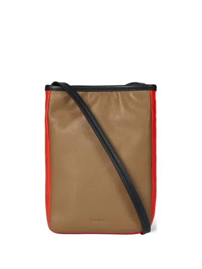 Paul Smith Colourblock Strap Pouch In Brown