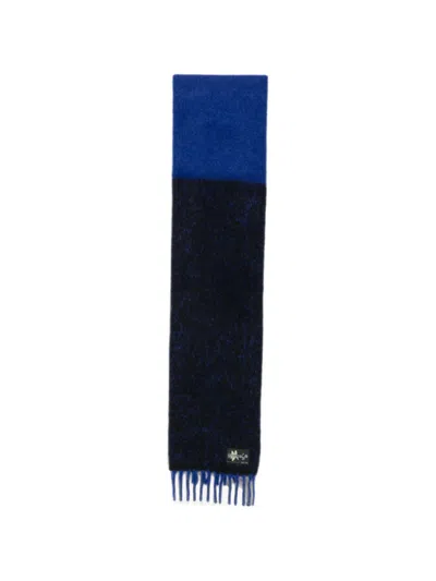 Paul Smith Colour-block Wool Scarf In Blue