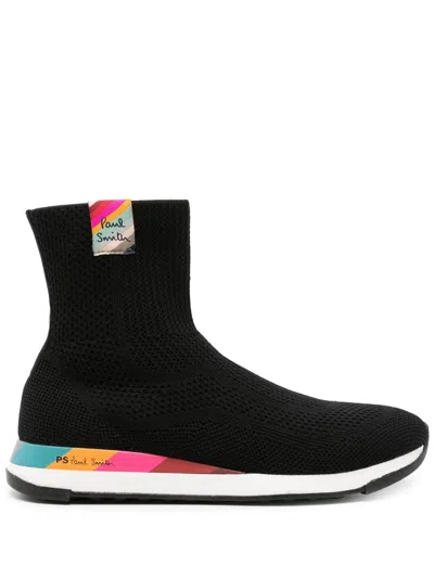 Paul Smith Comet Logo-patch High-top Sneakers In Black
