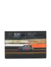 Paul Smith 'commuter Mini' Print Card Holder Black In Black