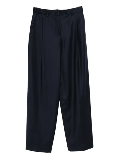 Paul Smith Concealed-fastening Pleated Trousers In Blue