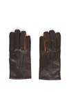 PAUL SMITH CONCERTINA BROWN LEATHER GLOVES