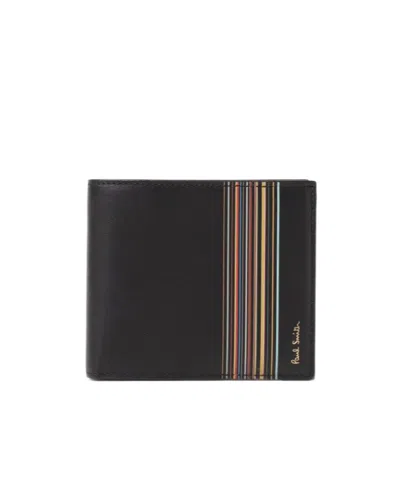 Paul Smith Contrast-color Logo Wallet In Black