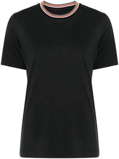 Paul Smith Contrast-trim Cotton T-shirt In Black