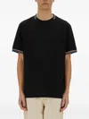 Paul Smith Round Neck Striped Trim Short Sleeves T-shirt In Black
