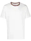 Paul Smith Mens Emerald Striped-trim Regular-fit Cotton-jersey T-shirt In Weiss