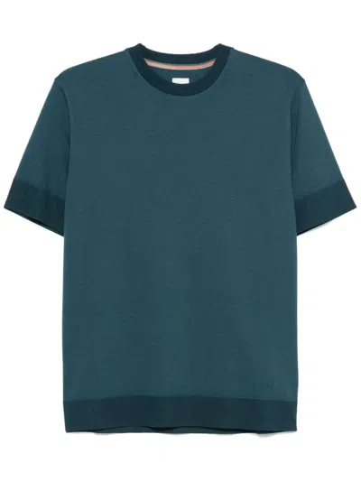 Paul Smith Contrasting-trim T-shirt In Blue