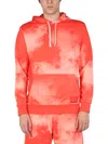 Paul Smith Cloud-print Pullover Hoodie In Orange