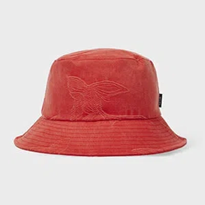 Paul Smith Coral 'flying Fish' Cotton Bucket Hat Red