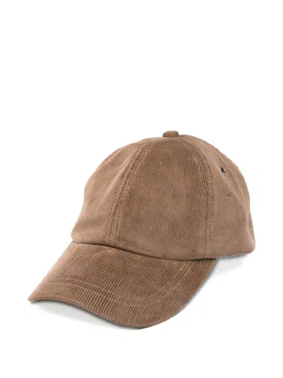 Paul Smith Corduroy Cap In Brown