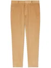 Paul Smith Tapered-fit Tan Wool-cotton Pleated Trousers Brown In Neutrals