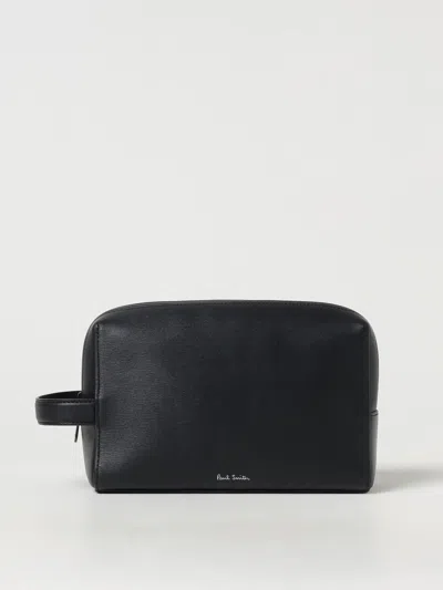 Paul Smith Textured-leather Wash Bag In Black