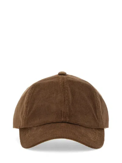 Paul Smith Rainbow-stripe Suede Cap In Brown