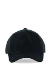 Paul Smith Soft Cotton Blend Cap With Textured Corduroy Finish In Green