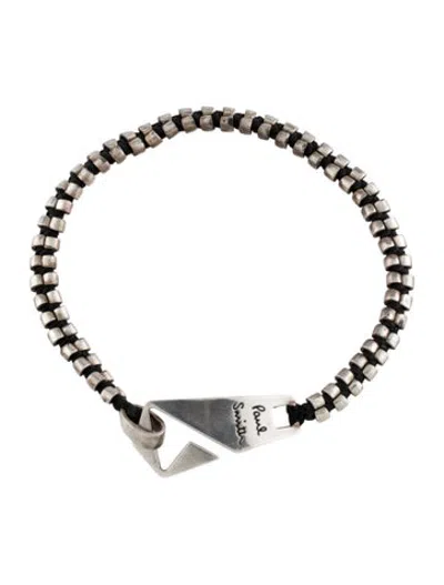 Pre-owned Paul Smith Cotton Bead Bracelet, 8" In Black