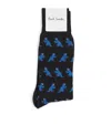 Paul Smith Cotton-blend All-over Dino Socks In Black