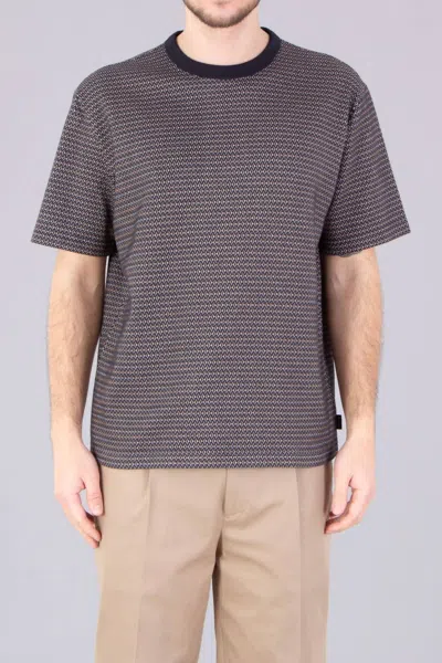 Paul Smith Cotton-blend Pattern T-shirt In Navy In Gray