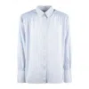 Paul Smith Cotton Blend Pinstripe Seersucker Blouse In Blue