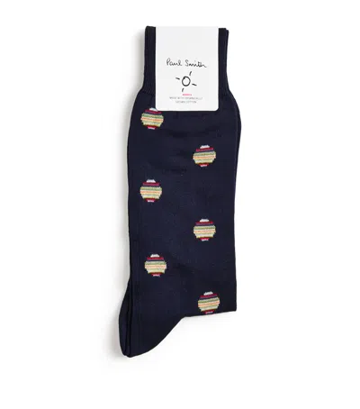 PAUL SMITH COTTON-BLEND SIGNATURE STRIPE POLKA-DOT SOCKS
