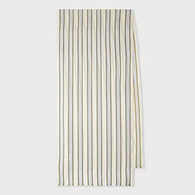 Paul Smith Cotton-blend Stripe Scarf White