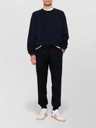 Paul Smith Cotton Blend Sweatpants Elasticated Cuffs Pockets In Blue