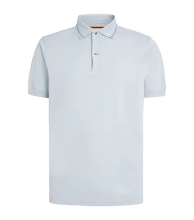 Paul Smith Cotton Charm-placket Polo Shirt In Blue