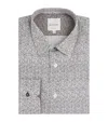 Paul Smith Cotton Chevron Print Tailored Fit Shirt In Gray