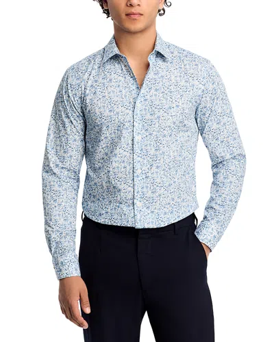 PAUL SMITH COTTON FLORAL PRINT SLIM FIT DRESS SHIRT