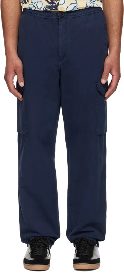 Paul Smith Cotton-linen Cargo Pants In Blue