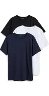 Paul Smith 3-pack Crew Neck T-shirts With Short Sleeves In Black/white/navy