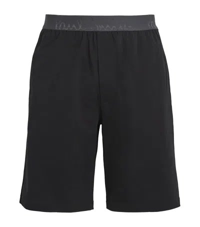 Paul Smith Cotton Logo Lounge Shorts In Black