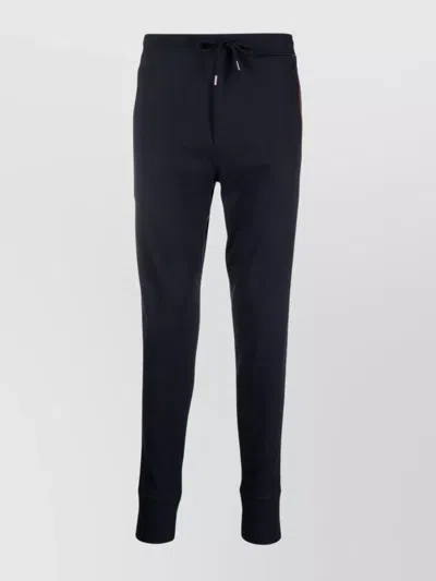 Paul Smith Cotton Lounge Trousers Ribbed Ankles In Black