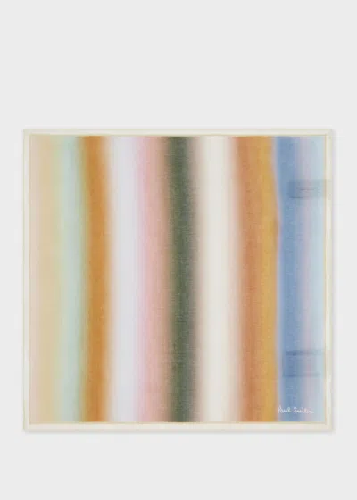Paul Smith Cotton Multicolour Stripe Pocket Square