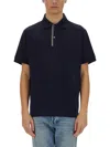 Paul Smith Cotton Pique Polo In Blue