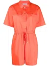 Paul Smith Short Sleeve Cotton Playsuit With Drawstring Waist