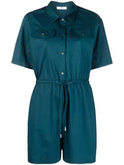 Paul Smith Cotton Playsuit In Blue