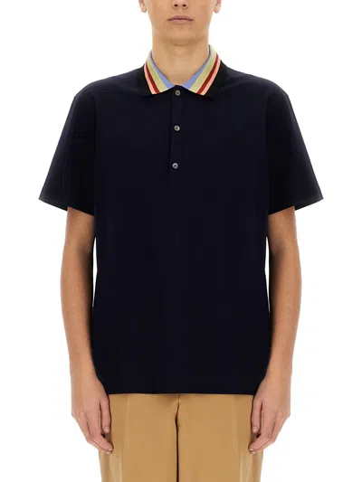 Paul Smith Cotton Polo In Blue