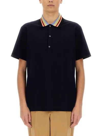 Paul Smith Cotton Polo In Blue