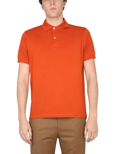 Paul Smith Man Polo Shirt Rust Size Xl Cotton In Orange