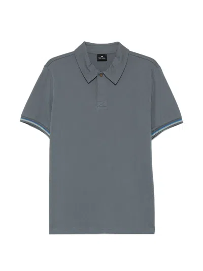 Paul Smith Cotton Blend Polo Shirt In Gray