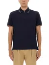 Paul Smith Cotton Signature Stripe Polo Shirt In Black
