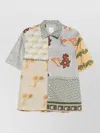 Paul Smith Cotton Shirt Camp Collar Floral Patchwork In Multi