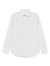 Paul Smith Tailored Fit Shirt With Delicate Floral Pattern In Blue In Blue